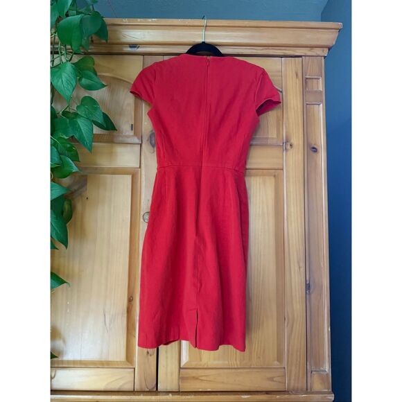 Banana Republic Red Short-Sleeve Sheath Dress - Size 4 - Picture 6 of 12